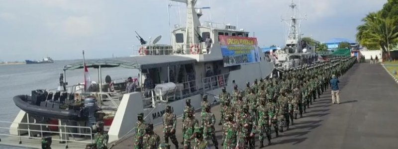 Tiga Kapal Perang TNI AL Kawal Pembukaan Dikmaba Dan Dikmata Satdik-2 Makassar