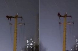 Lampu Ribuan Rumah Padam, Pas Dicek Ada Pria Sit-Up di Atas Tiang Listrik