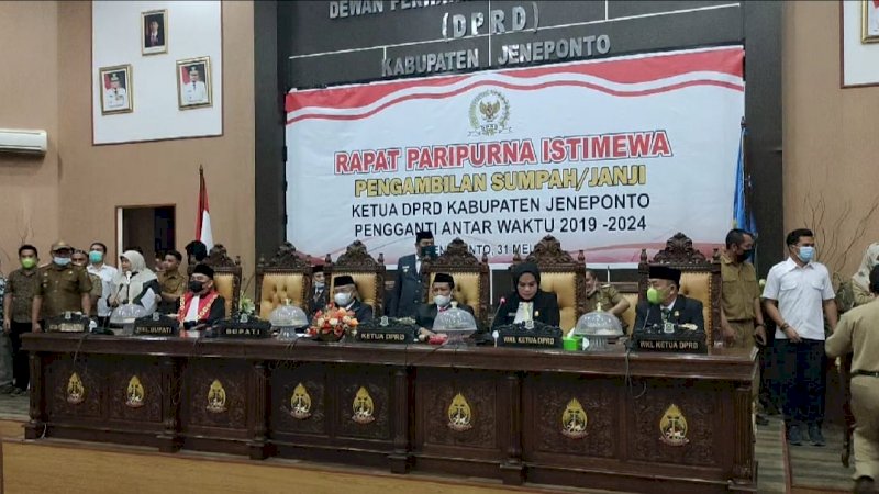 Baru Dilantik sebagai Ketua DPRD Jeneponto, Arifuddin Pimpin Rapat Paripurna Lusa