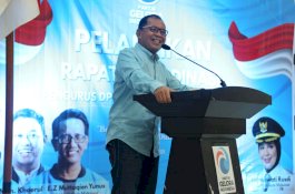 Lantik Pengurus DPC dan DPD di  Baruga Anging Mammiri, Partai Gelora Dukung dan Danny Saling Puji