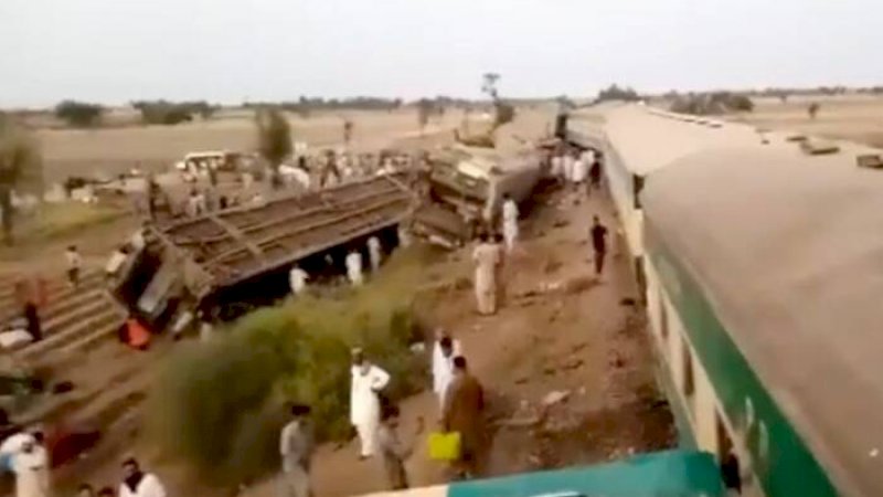 Tabrakan kereta api di Pakistan. (Ist)