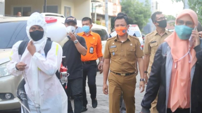Salah Seorang Warga di Jalan Kijang Terpapar Covid-19, Satgas Hunter Makassar Sterilkan Lokasi