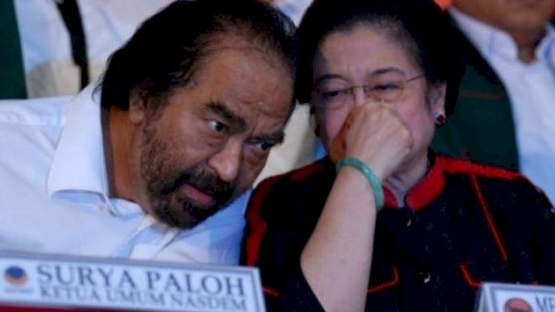 Surya Paloh dan Megawati dalam sebuah kesempatan.