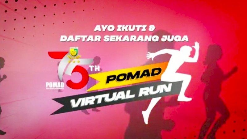 Pendaftaran Pomad Virtual Run 2021 Dibuka hingga 20 Juni, Peserta Dapat Medali dan Jersey