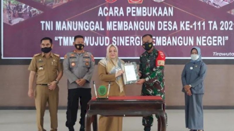 Pembukaan kegiatan TMMD di Aula Pemkab Koltim, Selasa (15/6/2021).