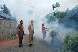 DBD Meningkat, Dinkes Sidrap Lakukan Fogging di Rumah-rumah Warga