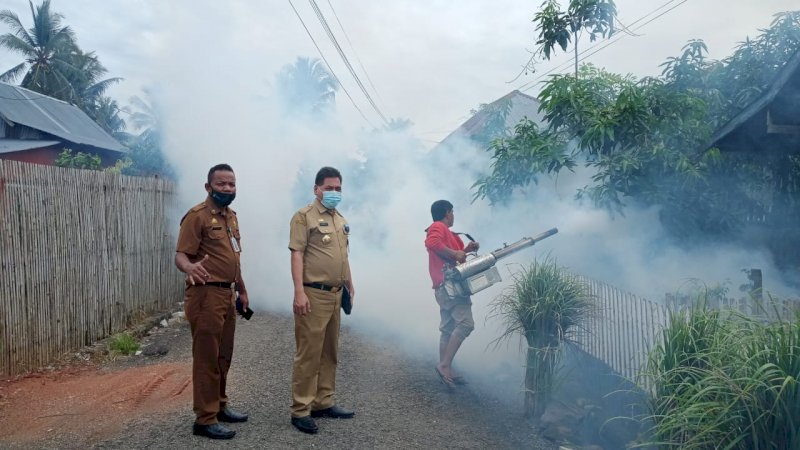 DBD Meningkat, Dinkes Sidrap Lakukan Fogging di Rumah-rumah Warga