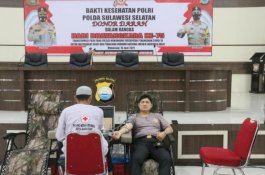 Gelar Donor Darah, Polda Sulsel Sumbang 188 Kantong Darah ke PMI