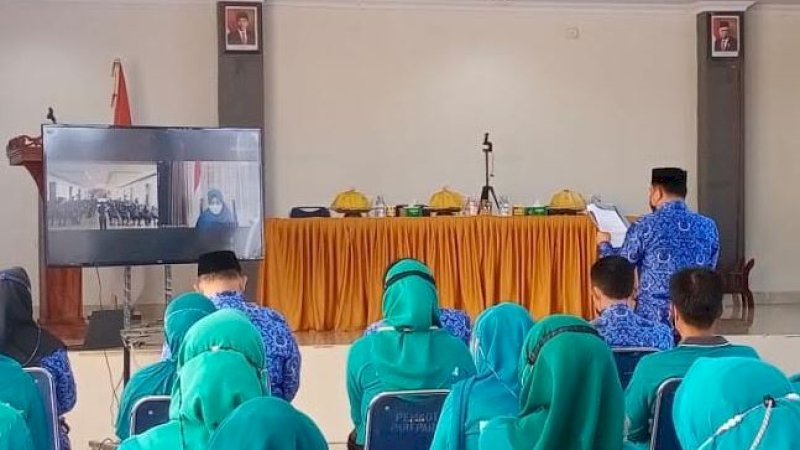 Pelatihan bagi kader PKK tingkat kecamatan dan kelurahan oleh PKK Kecamatan Ujung di Balai Ainun, Kamis (17/6/2021).
