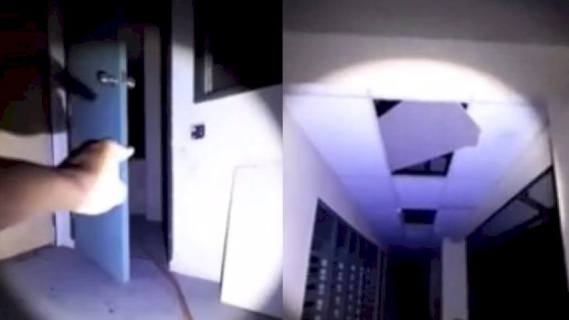 Video Viral Pria Tantang Hantu Rumah Tak Berpenghuni, Netizen Puji karena Bertahan saat Diserang Plafon