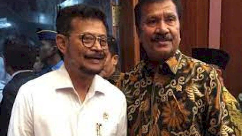 Anggota Komisi IV DPR RI, Abdullah Tuasikal (kanan) dan Menteri Pertanian, Syahrul Yasin Limpo