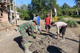 Satgas Bersama Masyarakat Bergotong Royong Membangun Gereja di Koltim