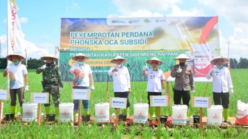 Sidrap Jadi Daerah Penyemprotan Perdana Pupuk Organik Phonska di Indonesia Timur