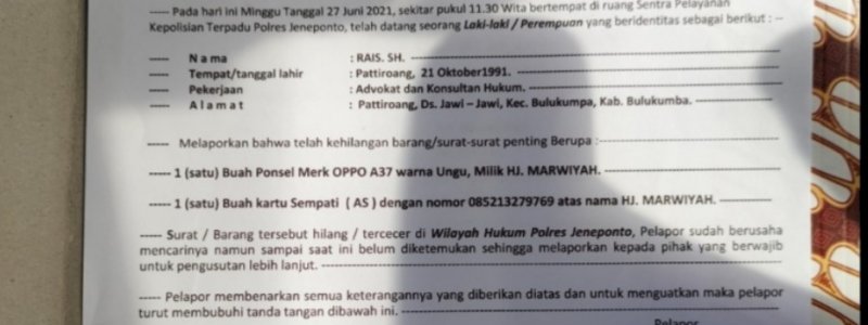 Ponselnya Hilang, Kades di Jeneponto Terima Pesan Berisi Ancaman
