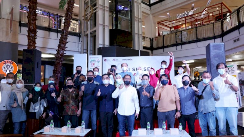 Wali Kota Makassar,  Moh Ramdhan Pomanto hadiri musayawarah  Ikatan Arsitek Indonesia (IAI) ke 6 di atrium Mall Ratu Indah Makassar, Sabtu (27/6/2021).