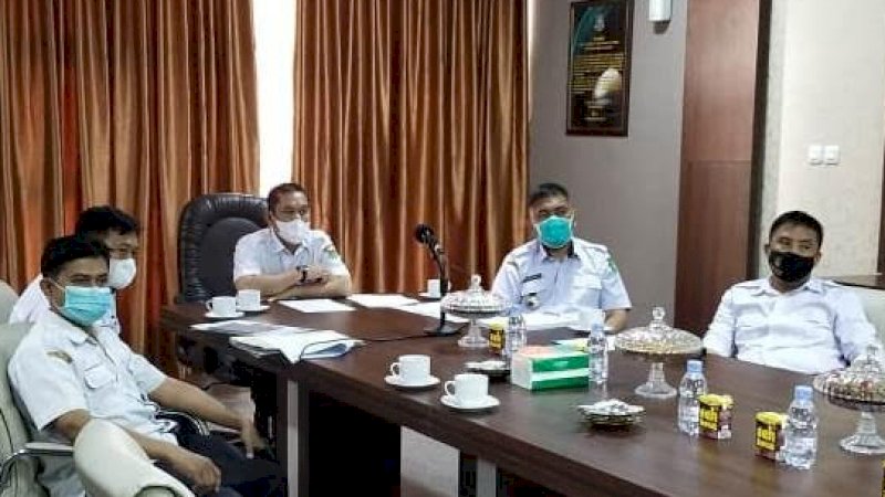Rapat daring Badan Pemeriksa Keuangan (BPK) Perwakilan Provinsi Sulsel, dengan seluruh tim tindak lanjut se-Provinsi Sulawesi Selatan, Kamis (1/7/2021).