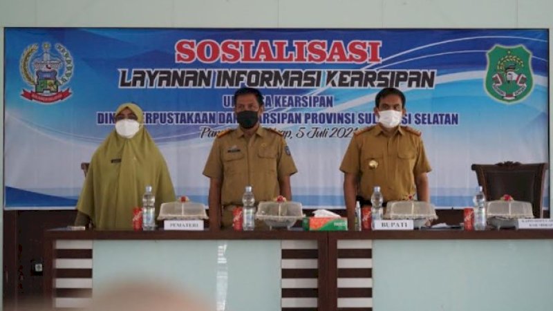 Tingkatkan Kualitas Kearsipan, Pemkab Sidrap Gandeng Dinas Perpustakaan Sulsel Gelar Sosialisasi