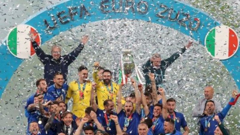Italia juara Piala Eropa 2020. (Foto: Catherine Ivill/AFP)

