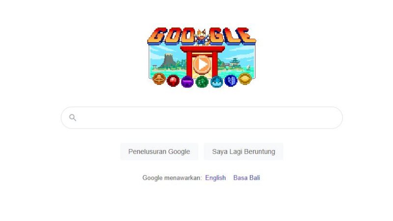 Google menampilkan doodle interaktif hasil kolaborasi dengan studio animasi Jepang Studio 4°C untuk menyambut Olimpiade Tokyo.