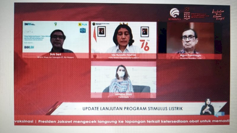 Virtual Dialog via Youtube tentang Update Kelanjutan Program Stimulus Listrik, Kamis (29/7/2021).