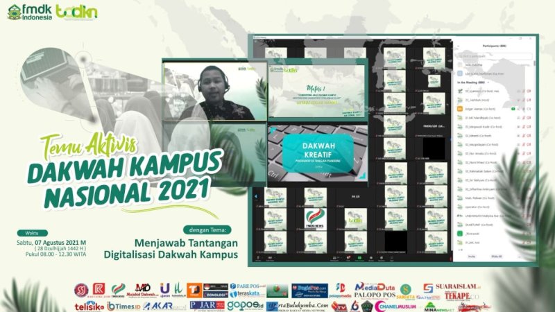 Dihadiri 818 Aktivis Dakwah Kampus dari Berbagai Daerah di Indonesia, FMDKI Bahas Tantangan Media di TADKN 2021