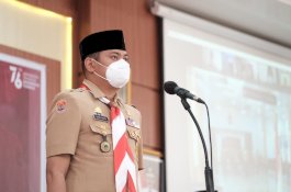 HUT Gerakan Pramuka Ke-60, Bupati Gowa: Mari Tingkatkan Kebersamaan Melawan Covid-19
