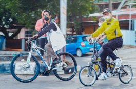 Bersepeda Keliling Parepare, TP Edukasi Warga Hidup Sehat dan Taat Prokes