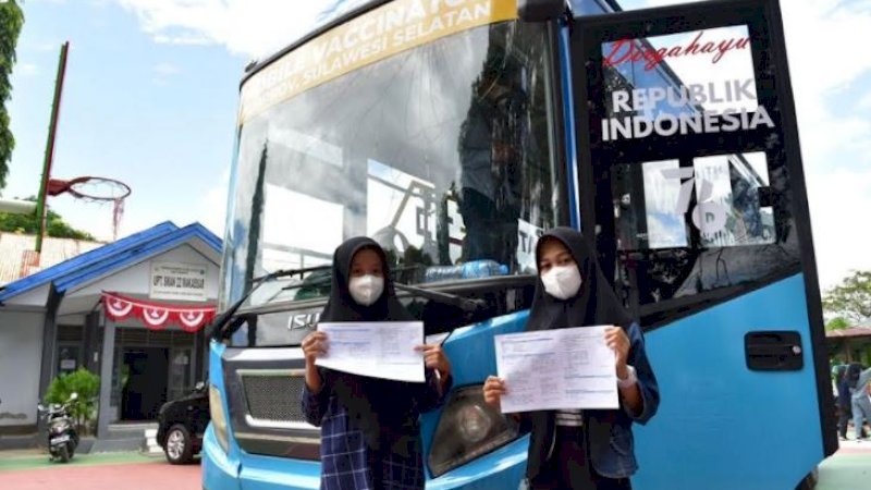 Para pelajar antusias mengikuti vaksinasi COVID-19 sebagai syarat utama pelaksanaan pembelajaran tatap muka (PTM).