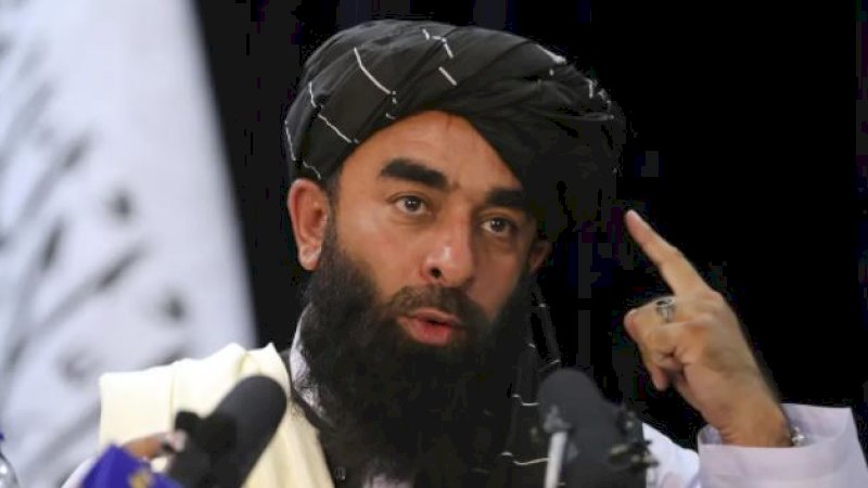Juru bicara Taliban, Zabihullah Mujahid. (Foto: AP Photo/Rahmat Gul)