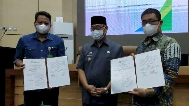 Penandatanganan nota kesepahaman atau memorandum of understanding (MoU) berlangsung di Ruang Pola Setdako Parepare, Jumat (3/9/2021), 