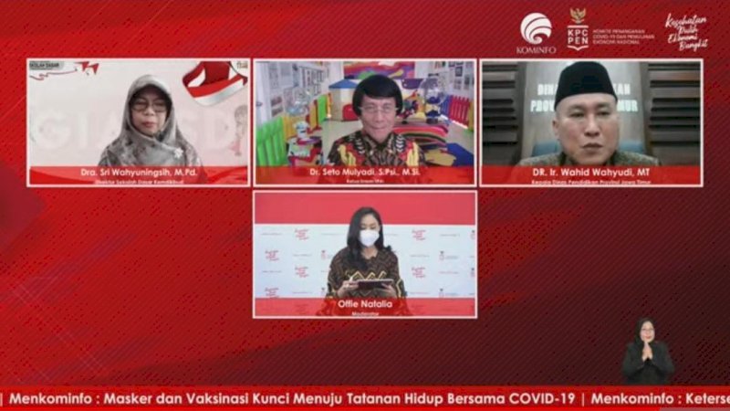 Dialog virtual Forum Merdeka Barat 9 (FMB 9)–KPCPEN dari Media Center KPCPEN Jakarta, Kamis (9/9/2021).