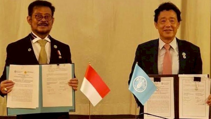 Perkuat Leadership Indonesia, Mentan SYL Teken MoU dengan FAO