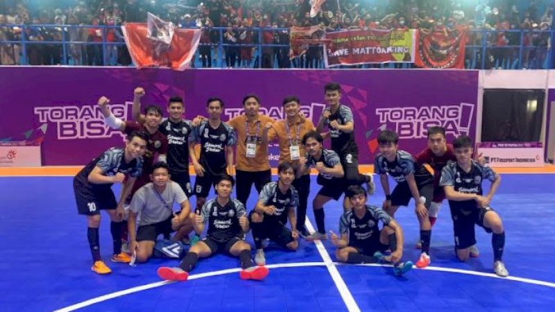 Tim futsal Sulawesi Selatan yang berlaga pada Pekan Olahraga Nasional (PON) XX Papua.