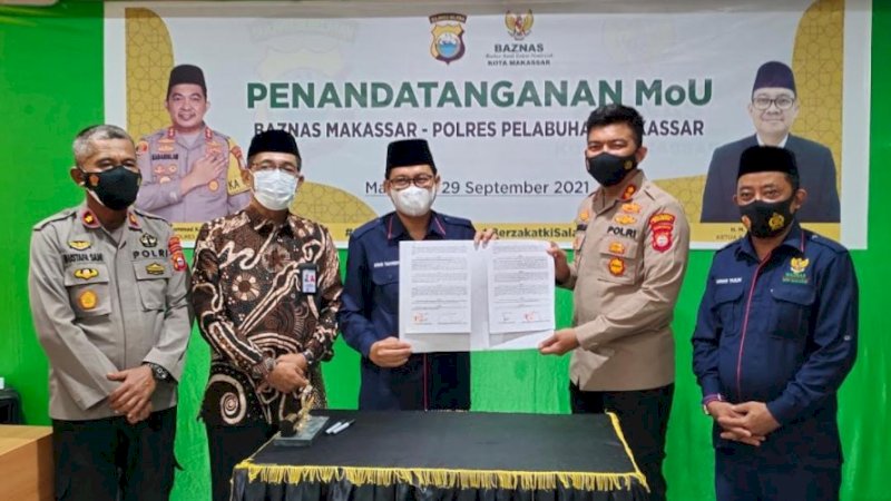 Baznas Makassar dan Polres Pelabuhan Teken MoU Pengoptimalan Zakat