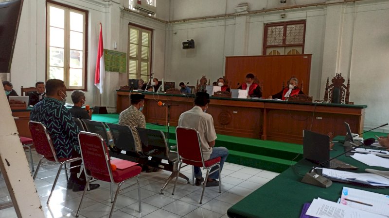 Proses persidangan di Pengadilan Negeri (PN) Makassar, Kamis (14/10/2021).