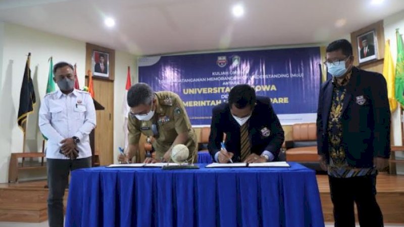 Perjanjian kerja sama ini ditandatangani oleh Wali Kota Parepare, Taufan Pawe (TP), bersama Rektor Unibos, Prof. Muhammad Saleh Pallu. 