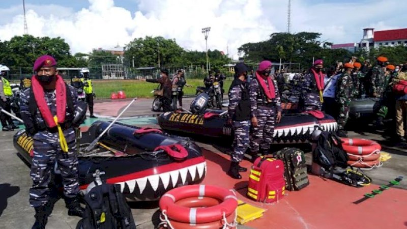 Lantamal VI Siapkan Satu Kompi Pasukan Gabungan Antisipasi Bencana Alam di Sulsel