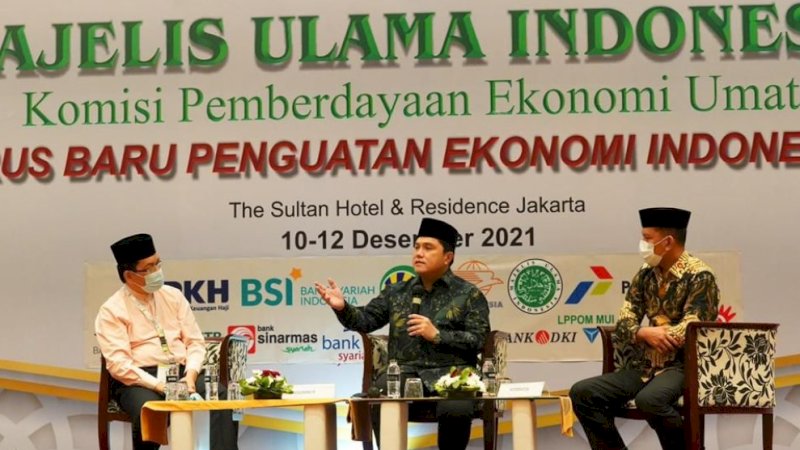 Bicara di Kongres Ekonomi Umat MUI, Erick Tohir Ungkap 3 Strategi Kejar Ketertinggalan