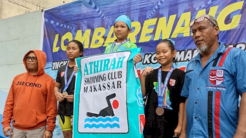 Membanggakan, Tiga Atlet Renang SD Islam Athirah 2 Makassar Raih 6 Medali di Kejuaraan Renang Anging Mamiri Cup II