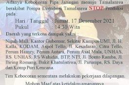 Pekerjaan Darurat, Pompa Tamalanrea Stop Sementara, Ini Wilayah Terdampak