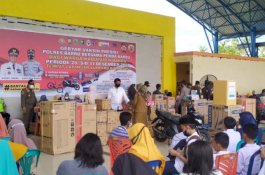 Warga Antusias Ikut Gebyar Vaksinasi COVID-19 Polres-Pemkab Barru Berhadiah Motor