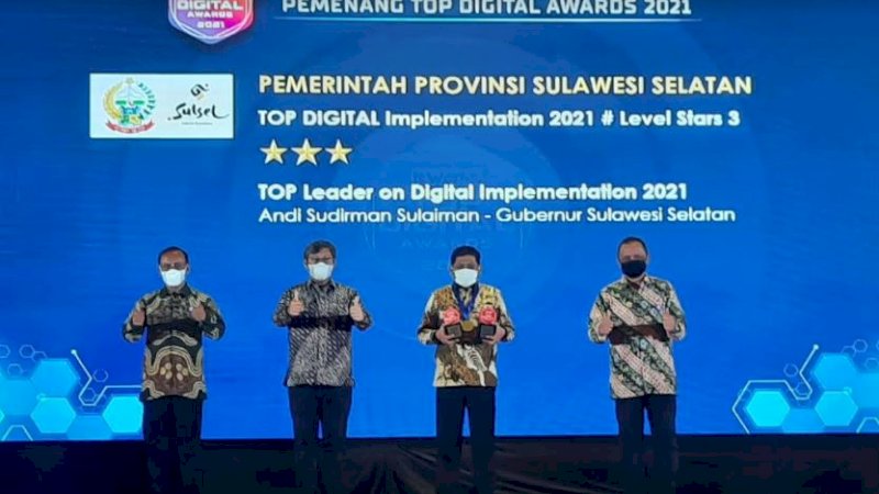 Penyerahan penghargaan Top Digital Awards 2021 berlangsung di Hotel Raffles, Jakarta, Selasa (21/12/2021).