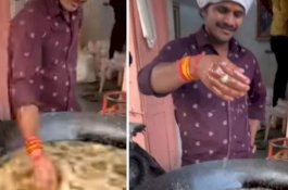 Celupkan Tangan ke Minyak Panas, Pedagang Gorengan Ini Cuma Senyum-Senyum