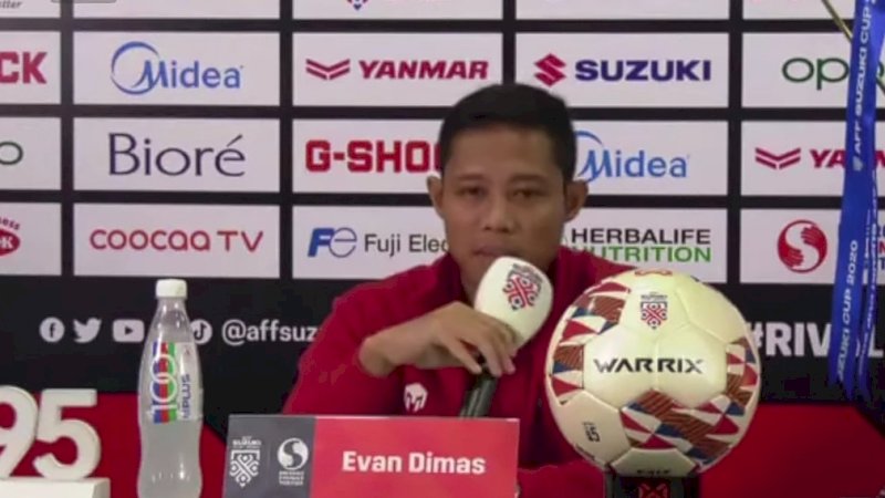 Evan Dimas saat konferensi pers virtual, Jumat (31/12/2021).