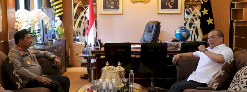 Kunjungi Polda Sulsel, La Nyalla Apresiasi Kinerja Kapolda Nana Sudjana Bongkar Berbagai Kasus