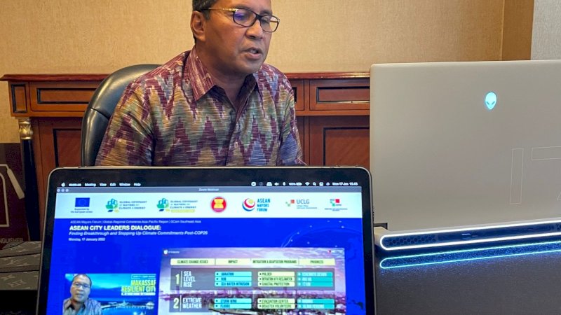 Moh. Ramdhan “Danny” Pomanto menjadi pembicara pada ASEAN City Leaders Dialogue 2022 secara virtual pada Senin, 17 Januari 2022.