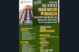 Audisi Imam Masjid dan Muadzin Masjid 99 Kubah Dimulai Hari Ini