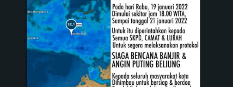 Cuaca Ekstrem, Wali Kota Makassar Keluarkan Peringatan Siaga Banjir