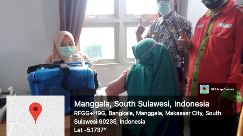 Kegiatan Vaksinasi Lansia di Kecamatan Manggala, Kamis, (20/1/22).