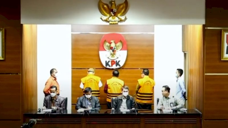 Komisi Pemberantasan Korupsi (KPK) menggelar jumpa pers, Kamis (20/1/2022) malam. (Foto: Tangkapan layar YouTube KPK)